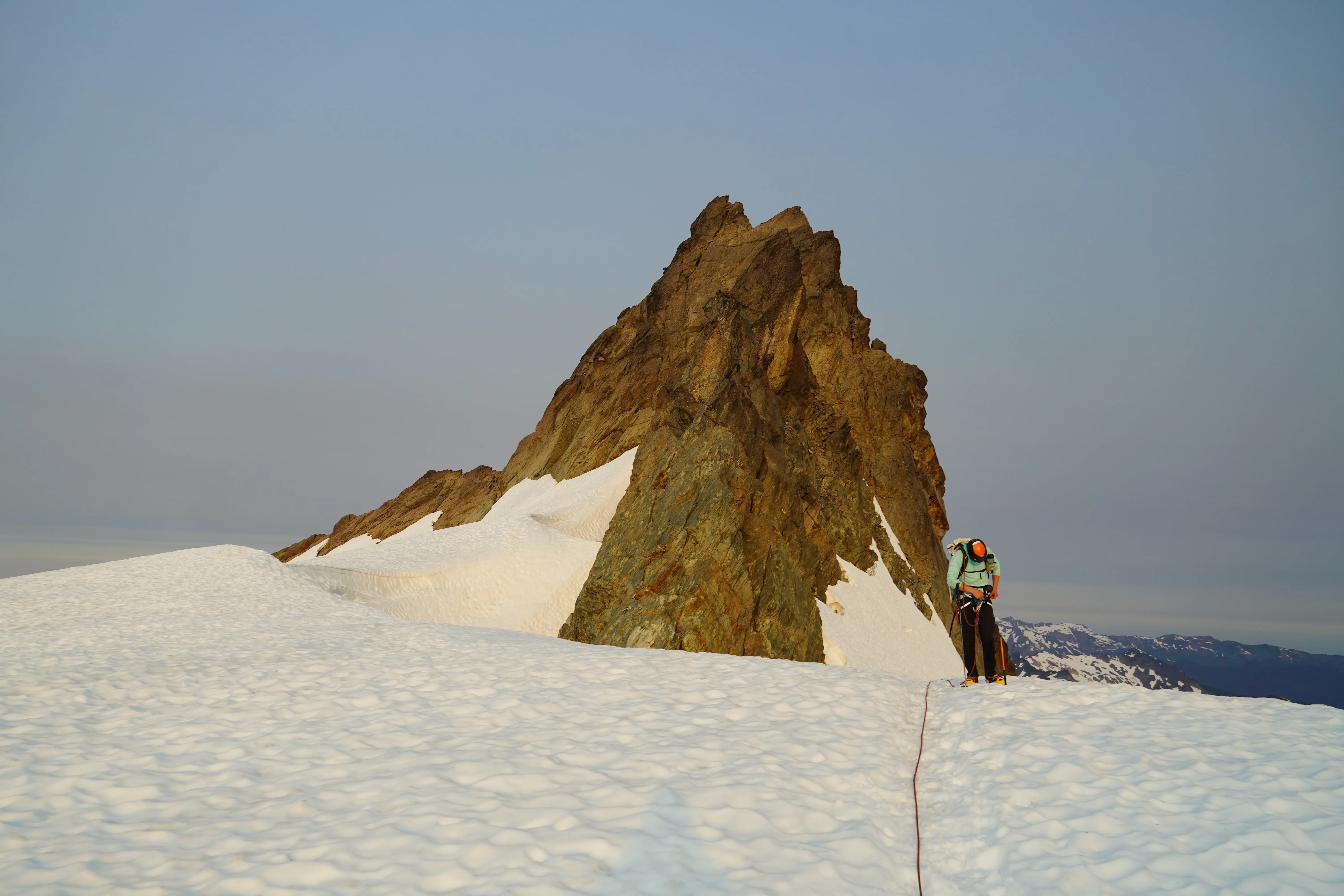 Cooper Stewart taking in some calories. Mt. Shuksan, Washington. Photo credit: Shane Haynes