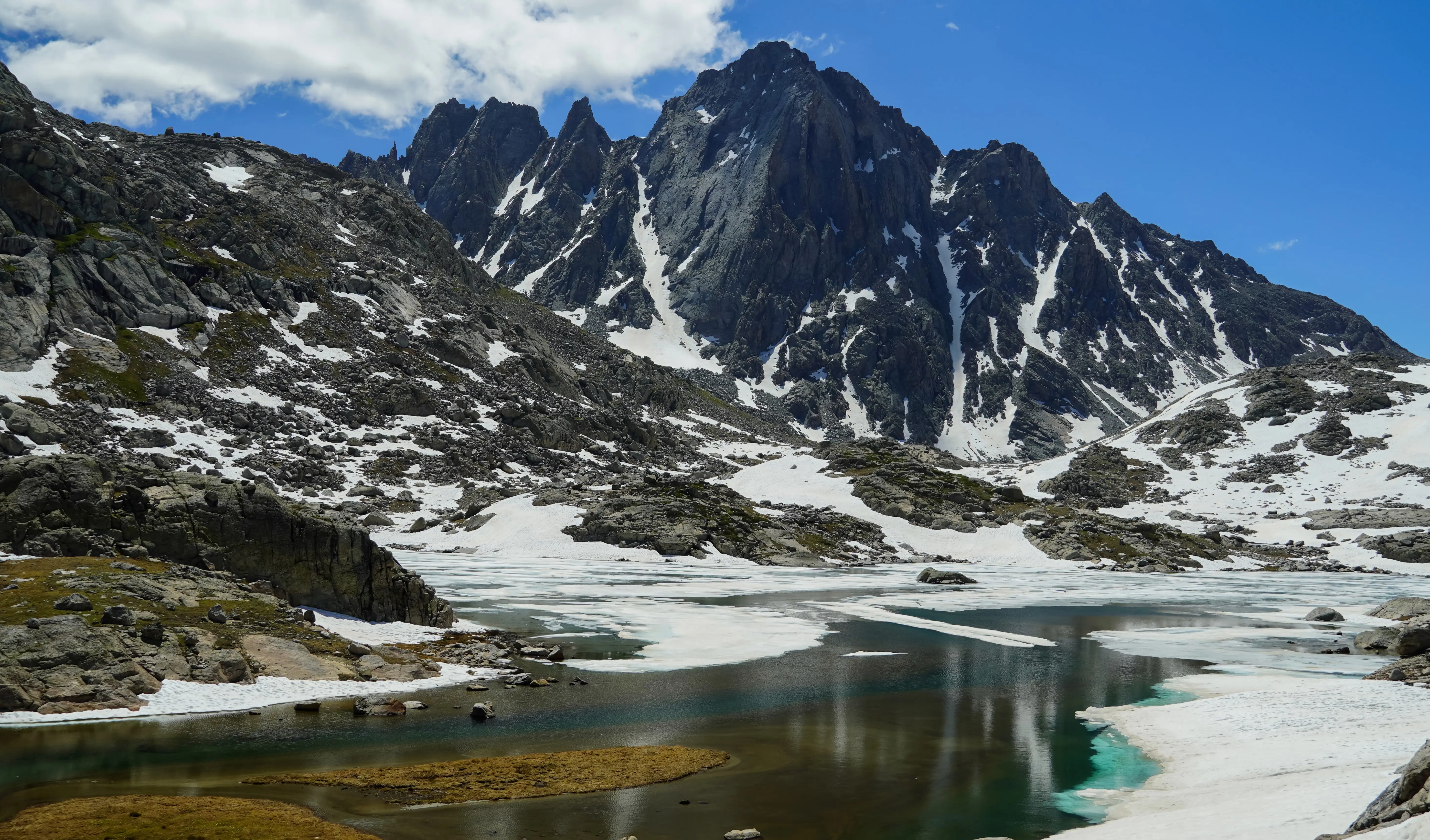 A thawing Indian Basin with Mt. Fremont in the background. Wind River Range, Wyoming. Outdoor photographer Shane Haynes